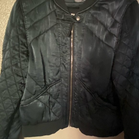 Gorgeous Blue Marrakech Ladies Satin Bomber Jacket size Small.. Worn one time 🌟 - Picture 3 of 5